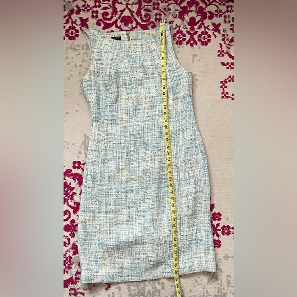 Talbots Blue and Cream Tweed Sheath Dress - Picture 6 of 6